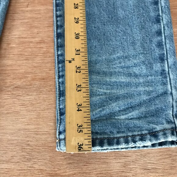 One Teaspoon Awesome Baggies Jeans Women 26 Blue Medium Rise Aztec Metal Accent - Picture 6 of 13